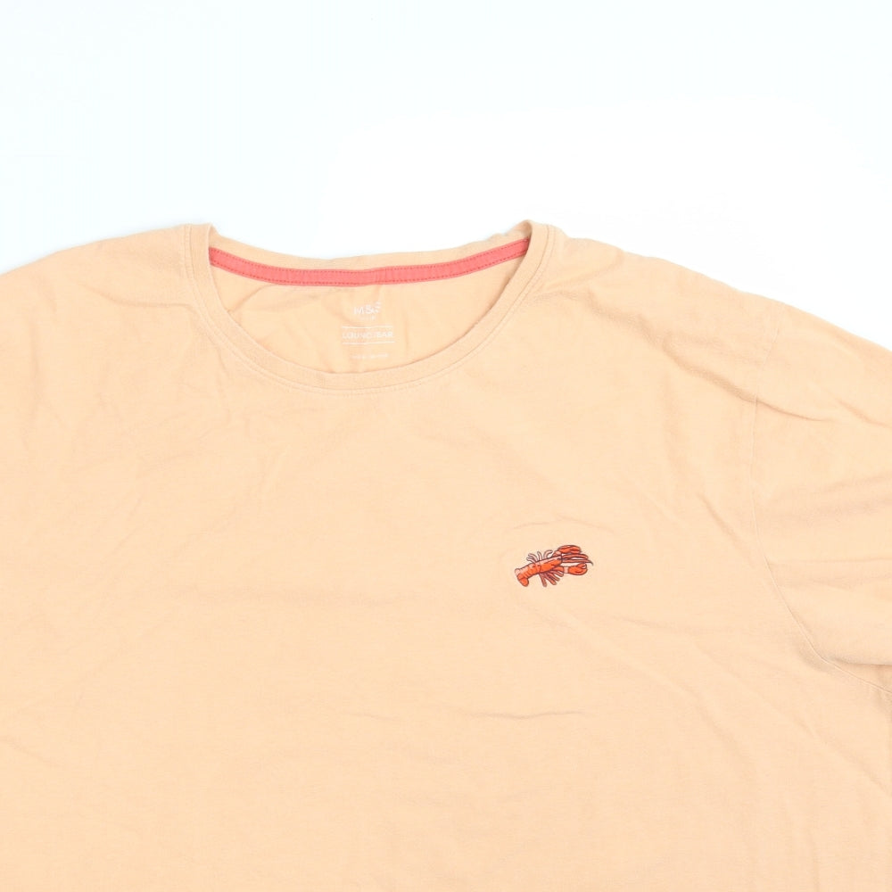 M&S Mens Orange    T-Shirt Size XL  - Lounge Wear