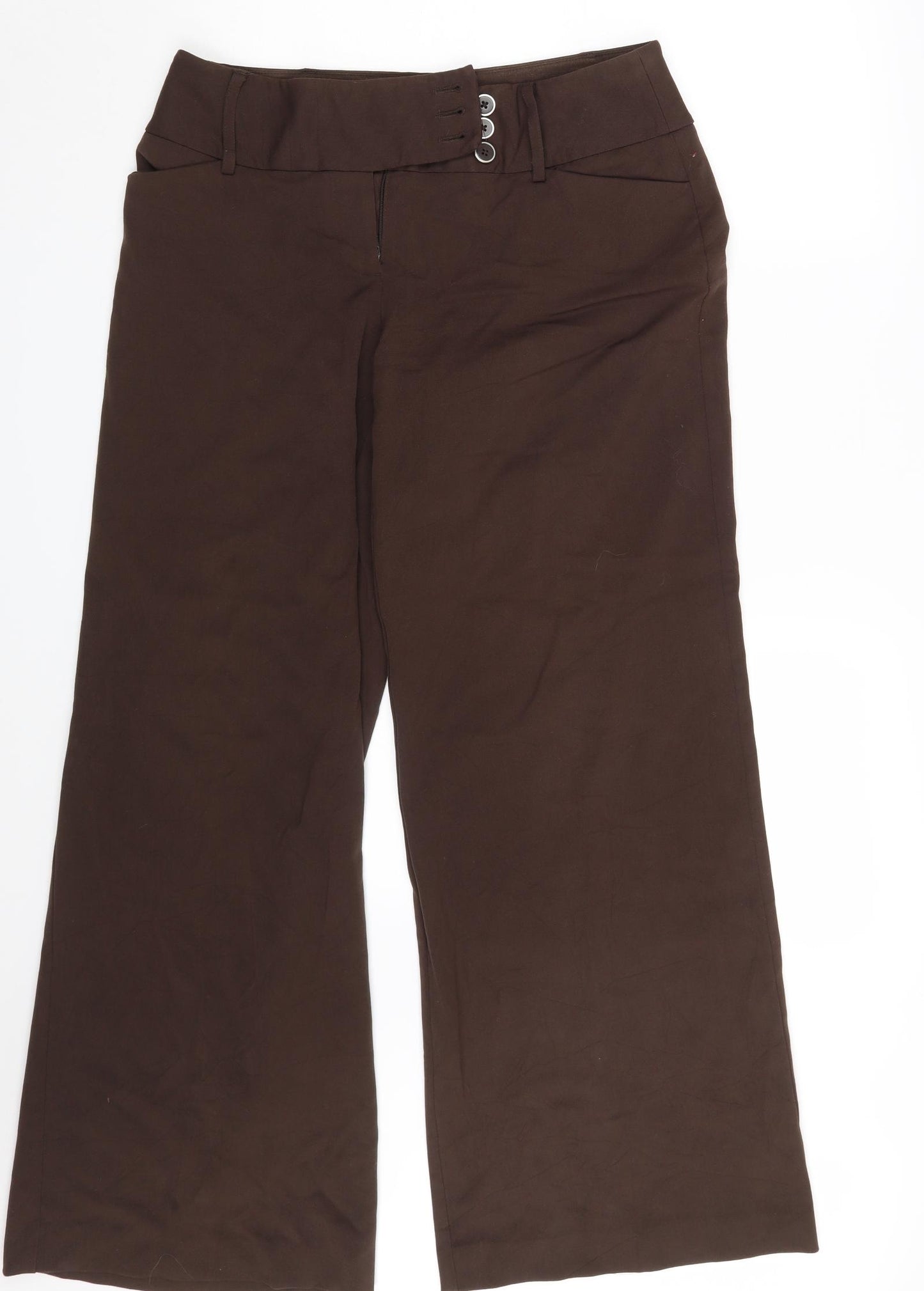 Ava Womens Brown  Rayon Dress Pants Trousers Size 8 L30 in