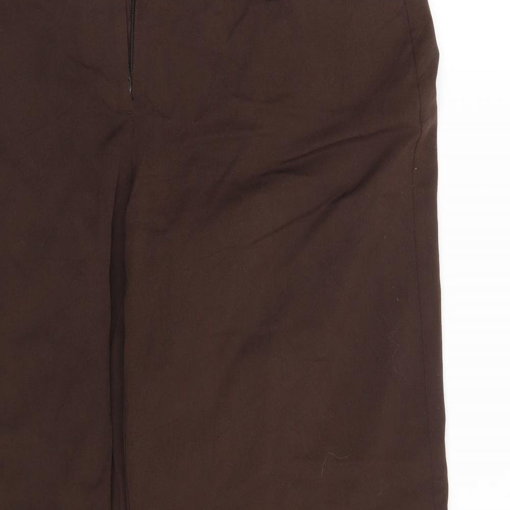 Ava Womens Brown  Rayon Dress Pants Trousers Size 8 L30 in