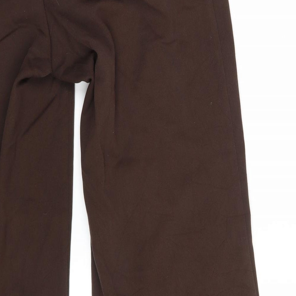 Ava Womens Brown  Rayon Dress Pants Trousers Size 8 L30 in
