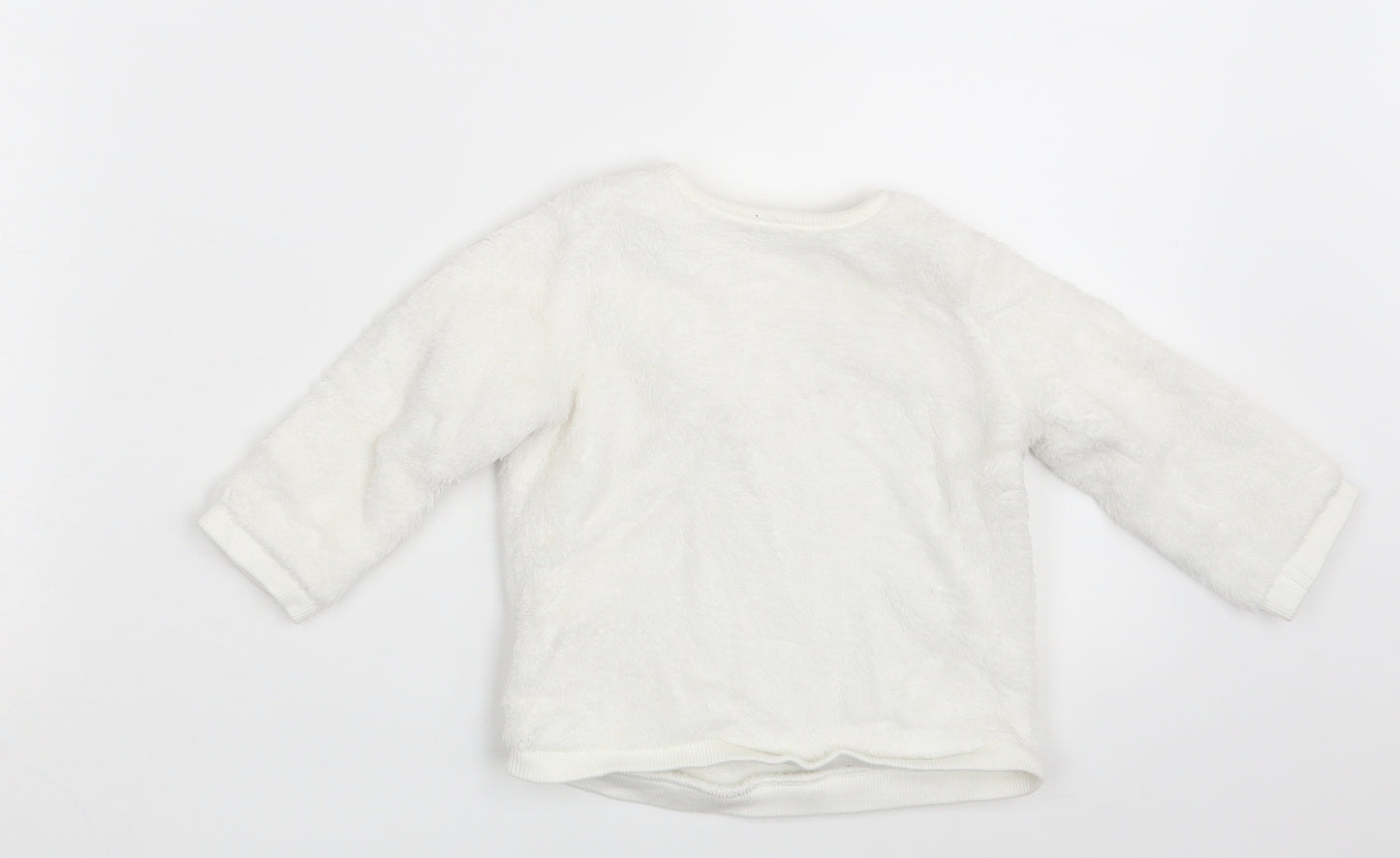 George Girls White   Pullover Jumper Size 6-9 Months
