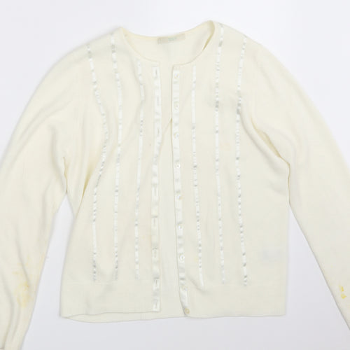 M&S Womens Ivory  Knit Cardigan Jumper Size 12