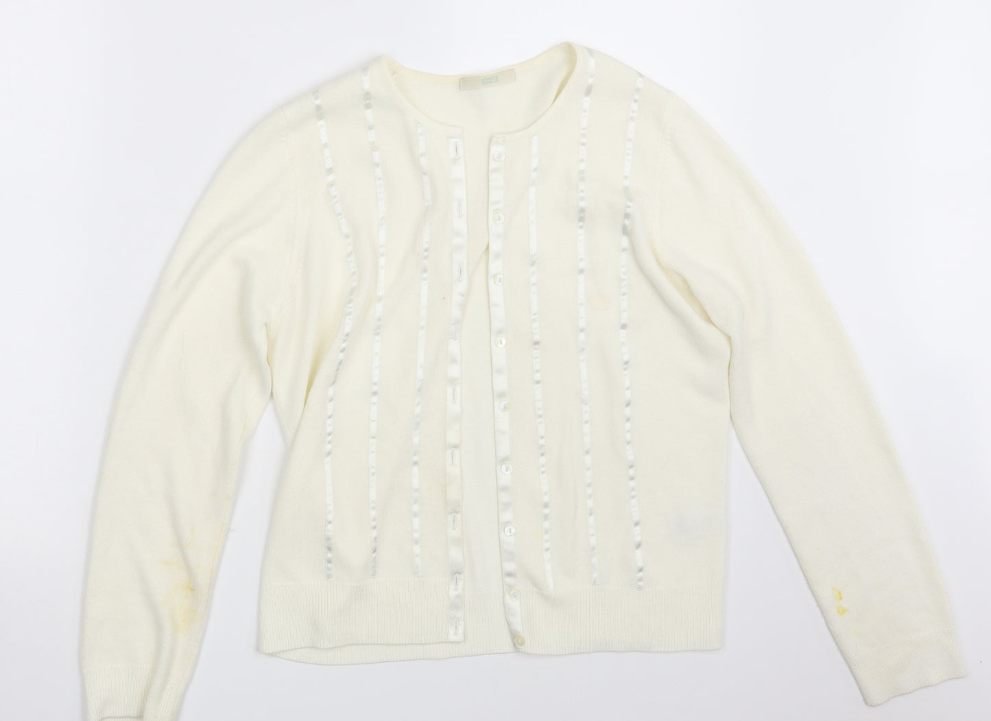 M&S Womens Ivory  Knit Cardigan Jumper Size 12