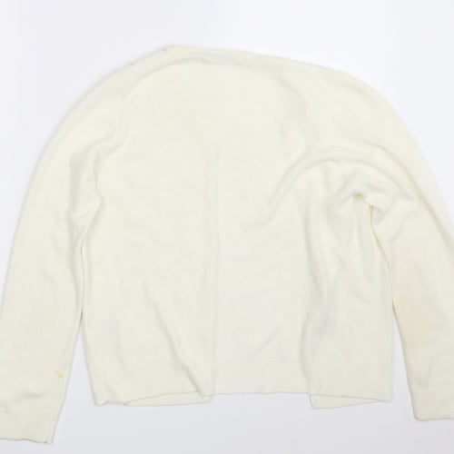 M&S Womens Ivory  Knit Cardigan Jumper Size 12