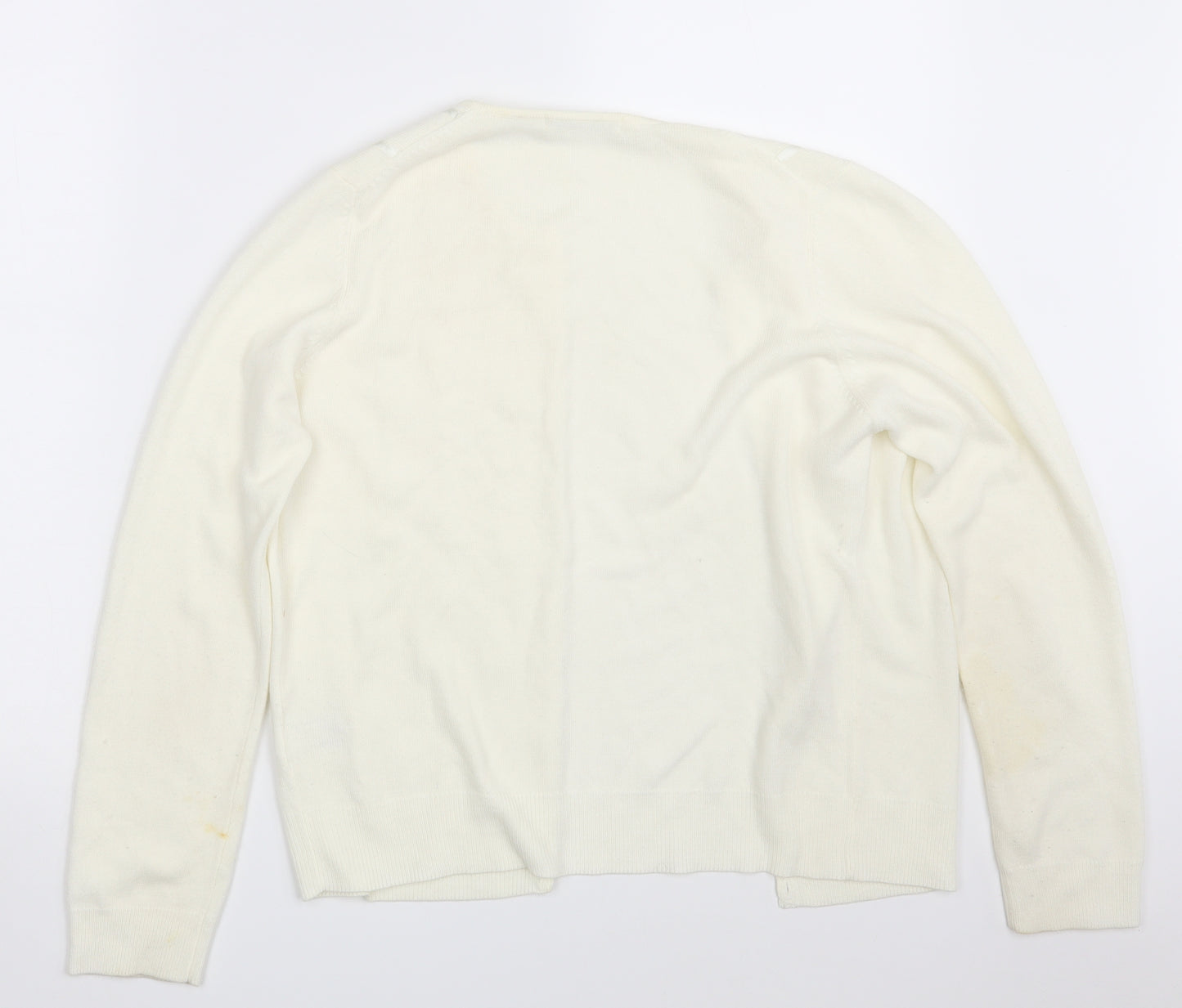 M&S Womens Ivory  Knit Cardigan Jumper Size 12