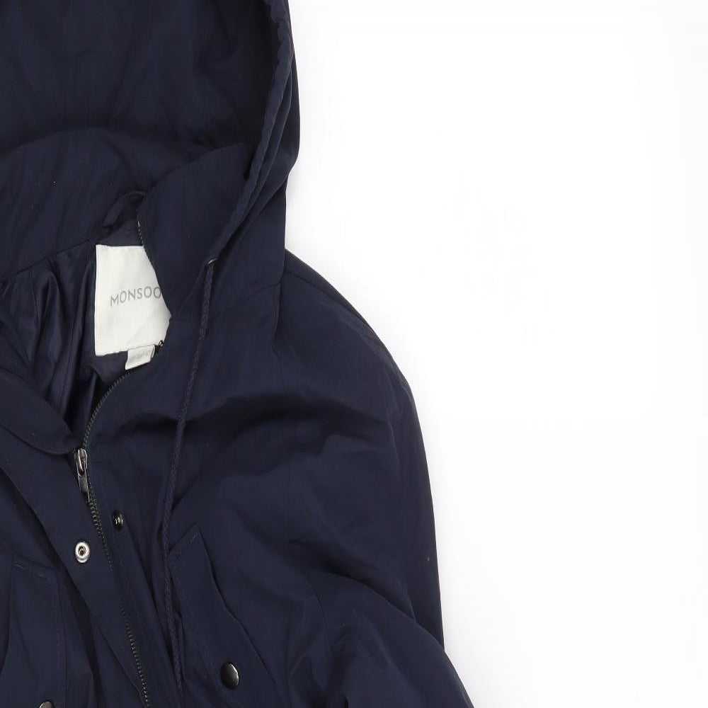 Monsoon Womens Blue   Parka Jacket Size 12