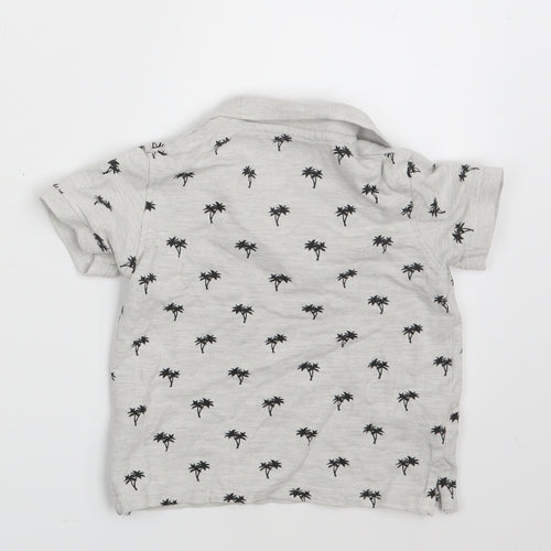 Primark Boys Grey Floral  Basic Polo Size 12-18 Months
