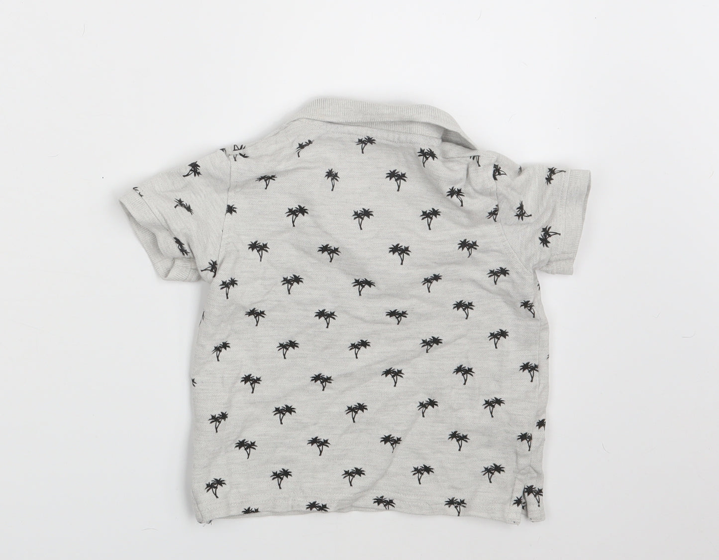Primark Boys Grey Floral  Basic Polo Size 12-18 Months