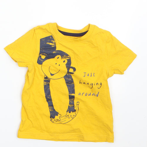 George Boys Yellow   Basic T-Shirt Size 18-24 Months