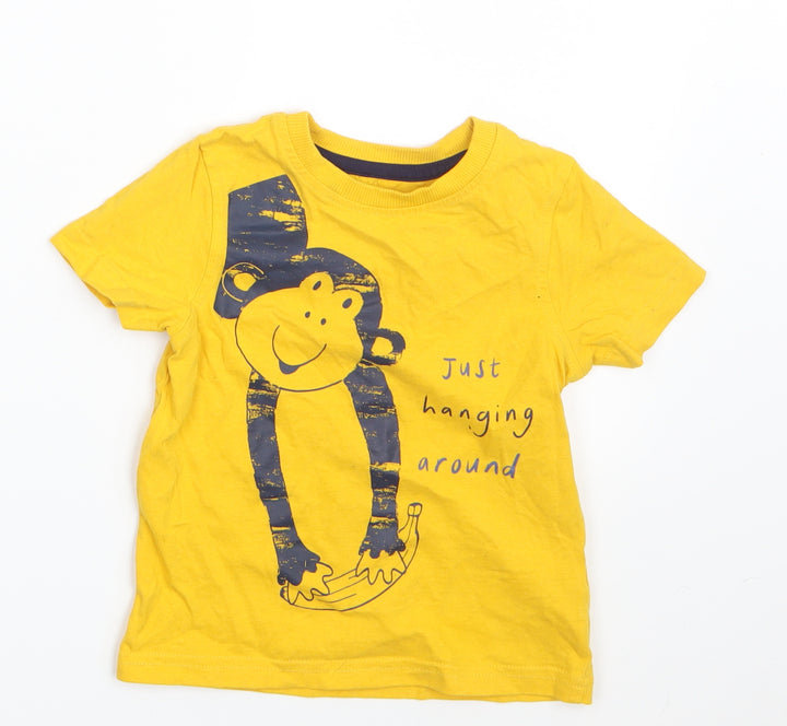 George Boys Yellow   Basic T-Shirt Size 18-24 Months