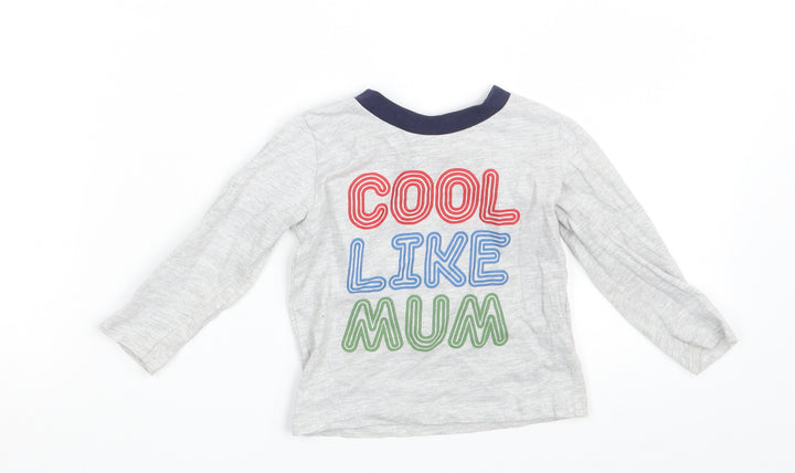Primark Baby Grey   Basic T-Shirt Size 9-12 Months  - Cool Like Mum