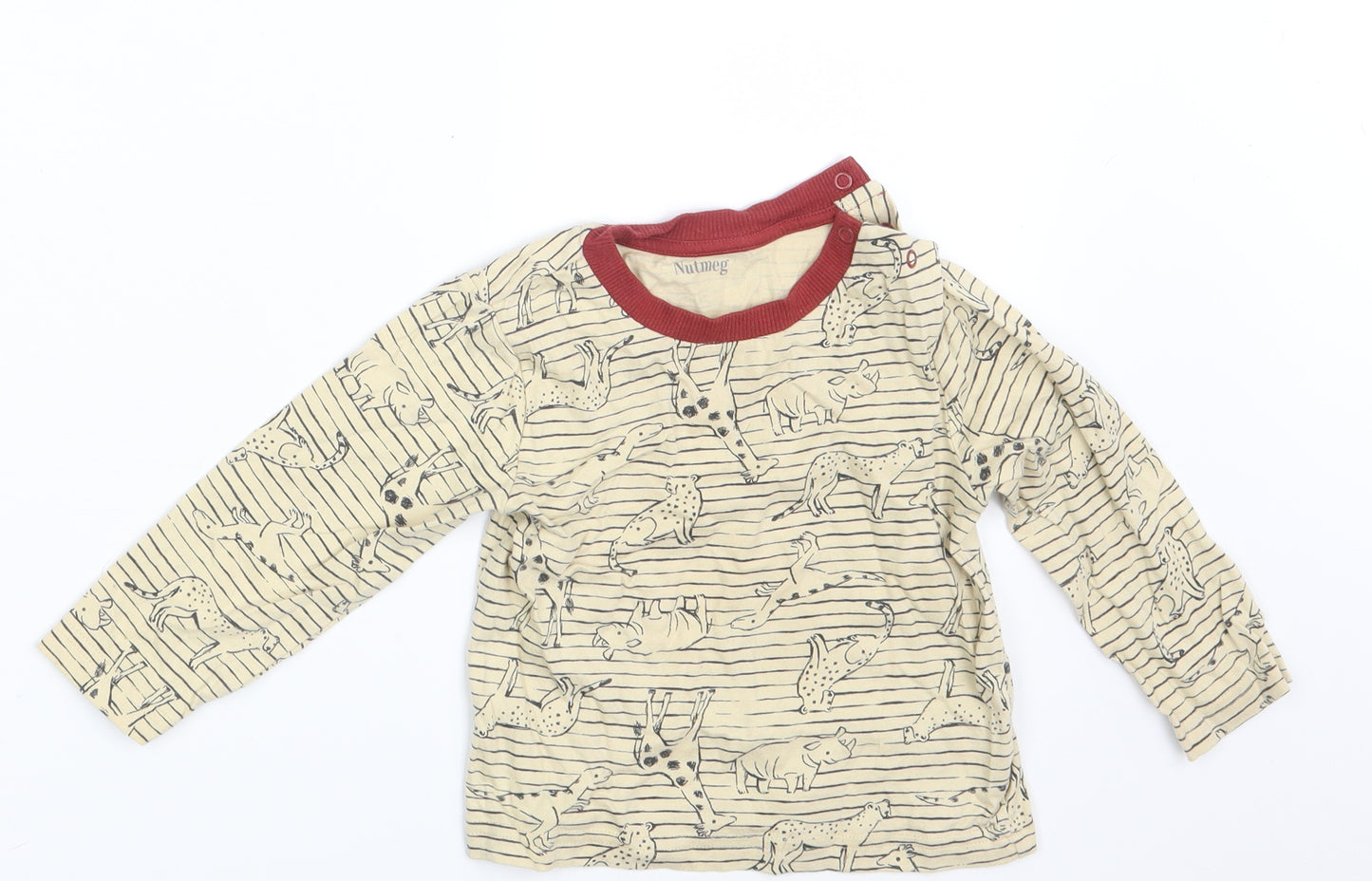 Nutmeg Baby Beige Animal Print  Basic T-Shirt Size 12-18 Months