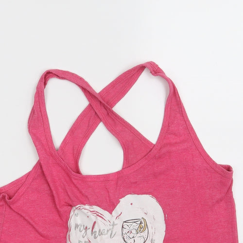 Peacocks Womens Pink   Basic Tank Size 8