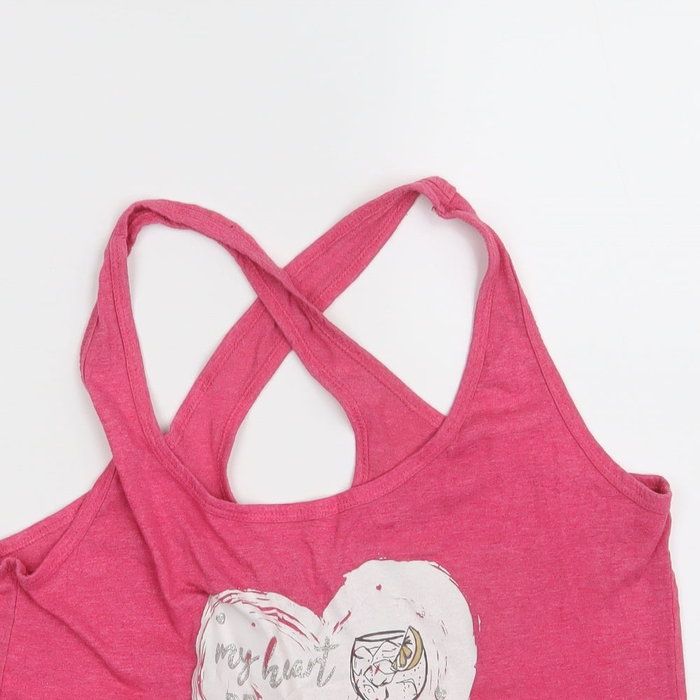 Peacocks Womens Pink   Basic Tank Size 8