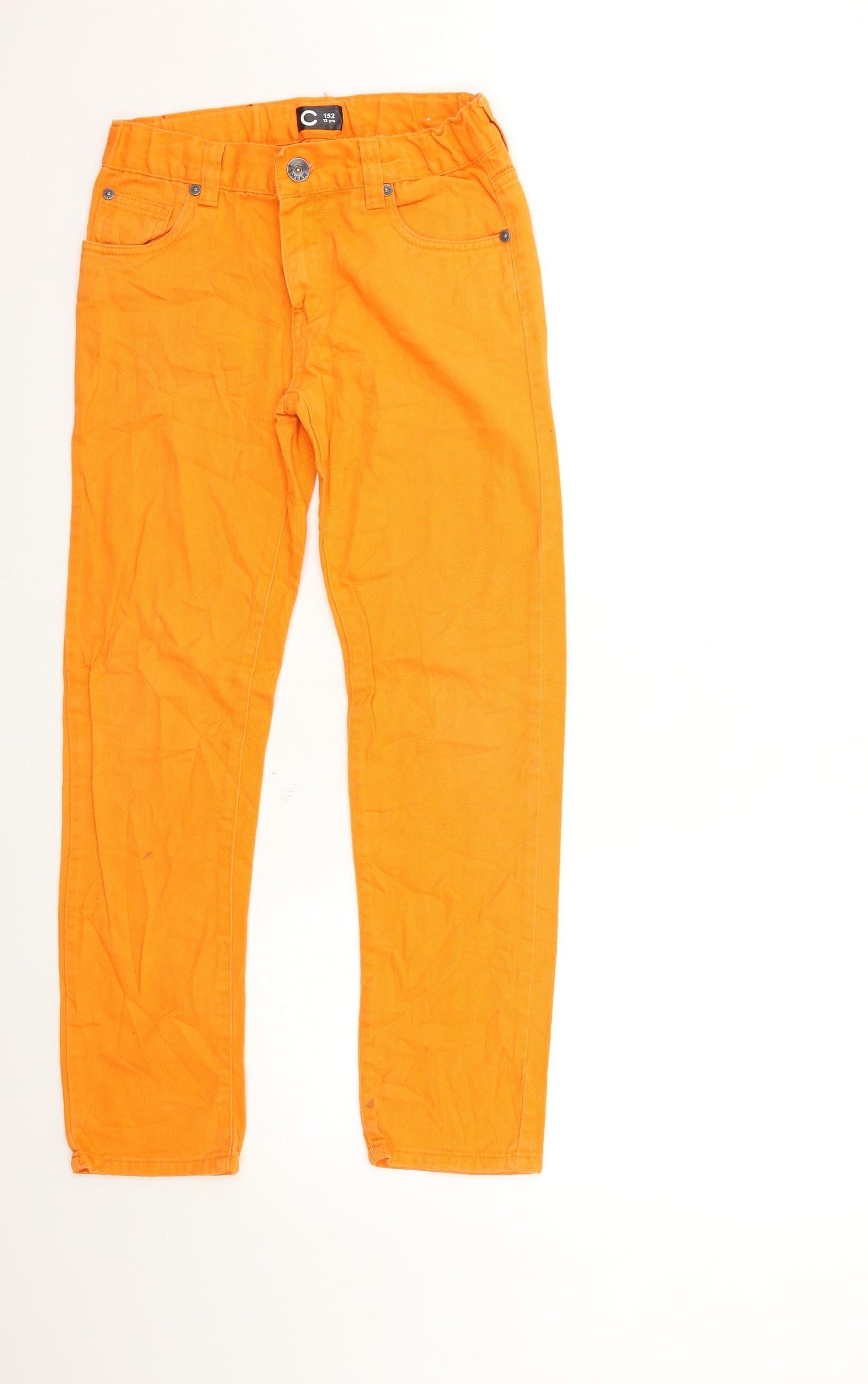 Authentic Clothing Company Boys Orange  Denim Straight Jeans Size 12 Years