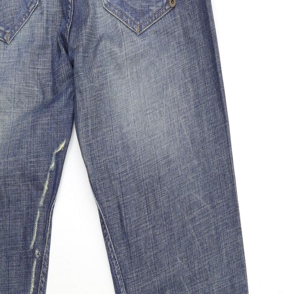 River Island Womens Blue  Denim Flared Jeans Size 14 L33 in