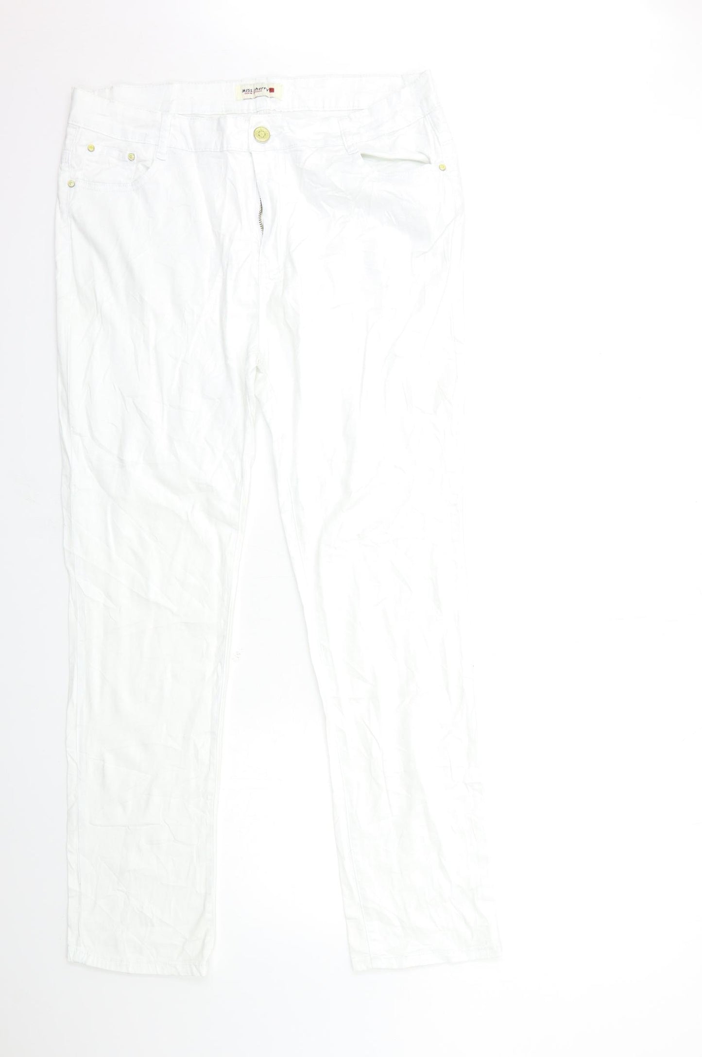 miss cherry Womens White  Denim Straight Jeans Size 38 in L30 in