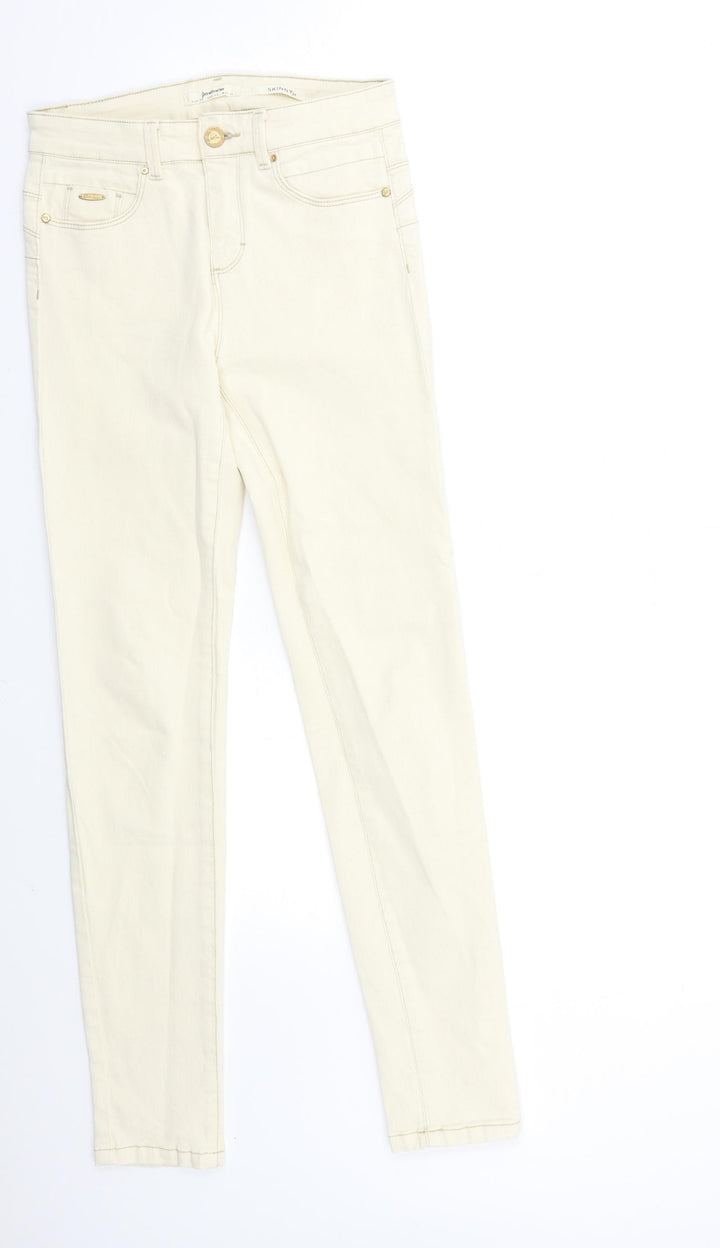 Stradivarius Womens Ivory  Denim Skinny Jeans Size 8 L30 in