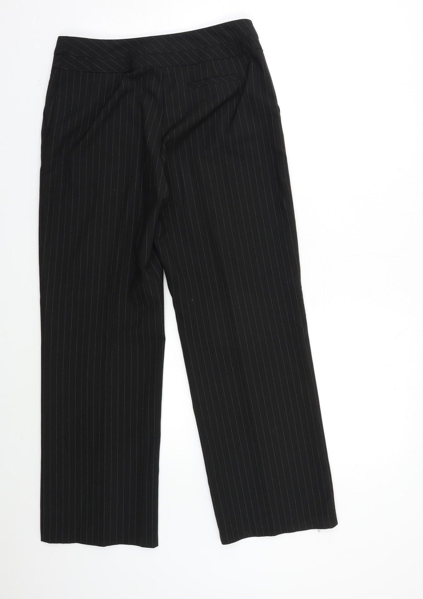 BHS Womens Black Striped  Trousers  Size 10 L28 in