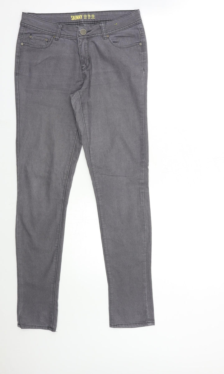 Denim & Co. Womens Grey Denim Skinny Jeans Size 10 L31 in