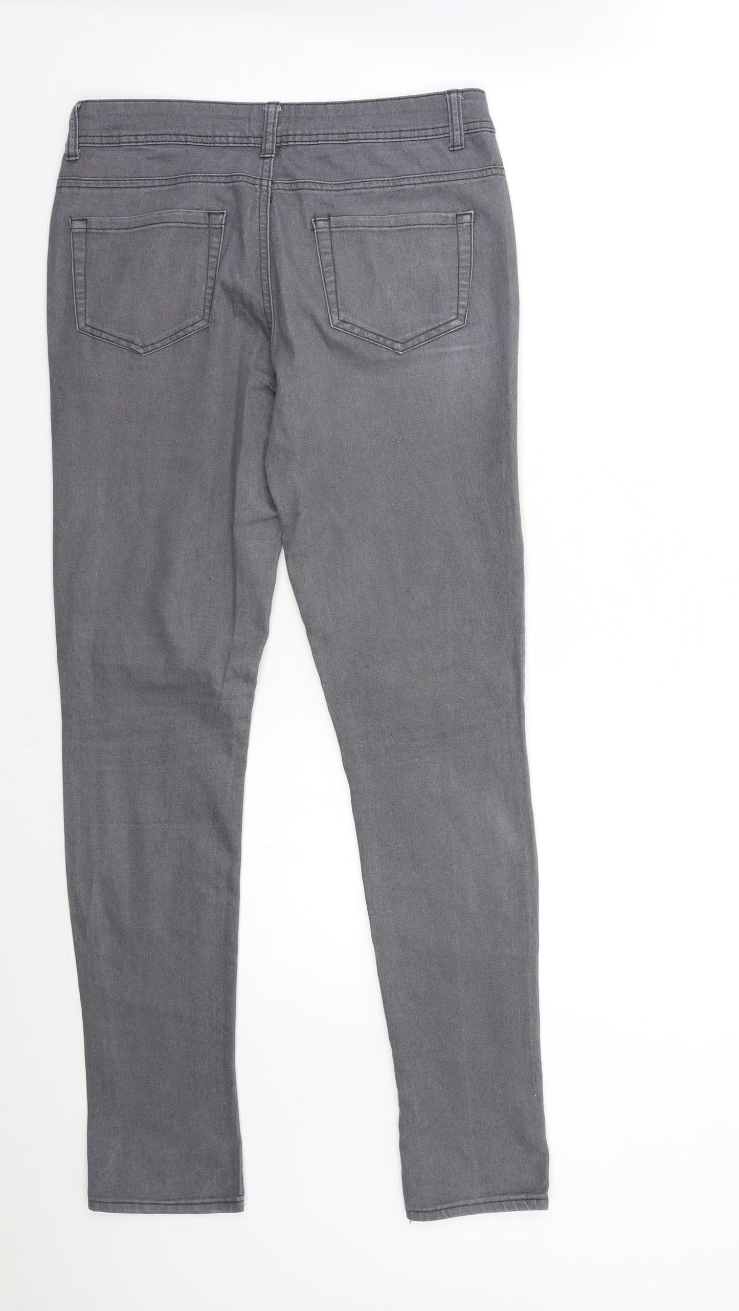 Denim & Co. Womens Grey  Denim Skinny Jeans Size 10 L31 in