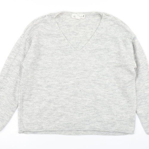 H&M Womens Grey  Knit Pullover Jumper Size M