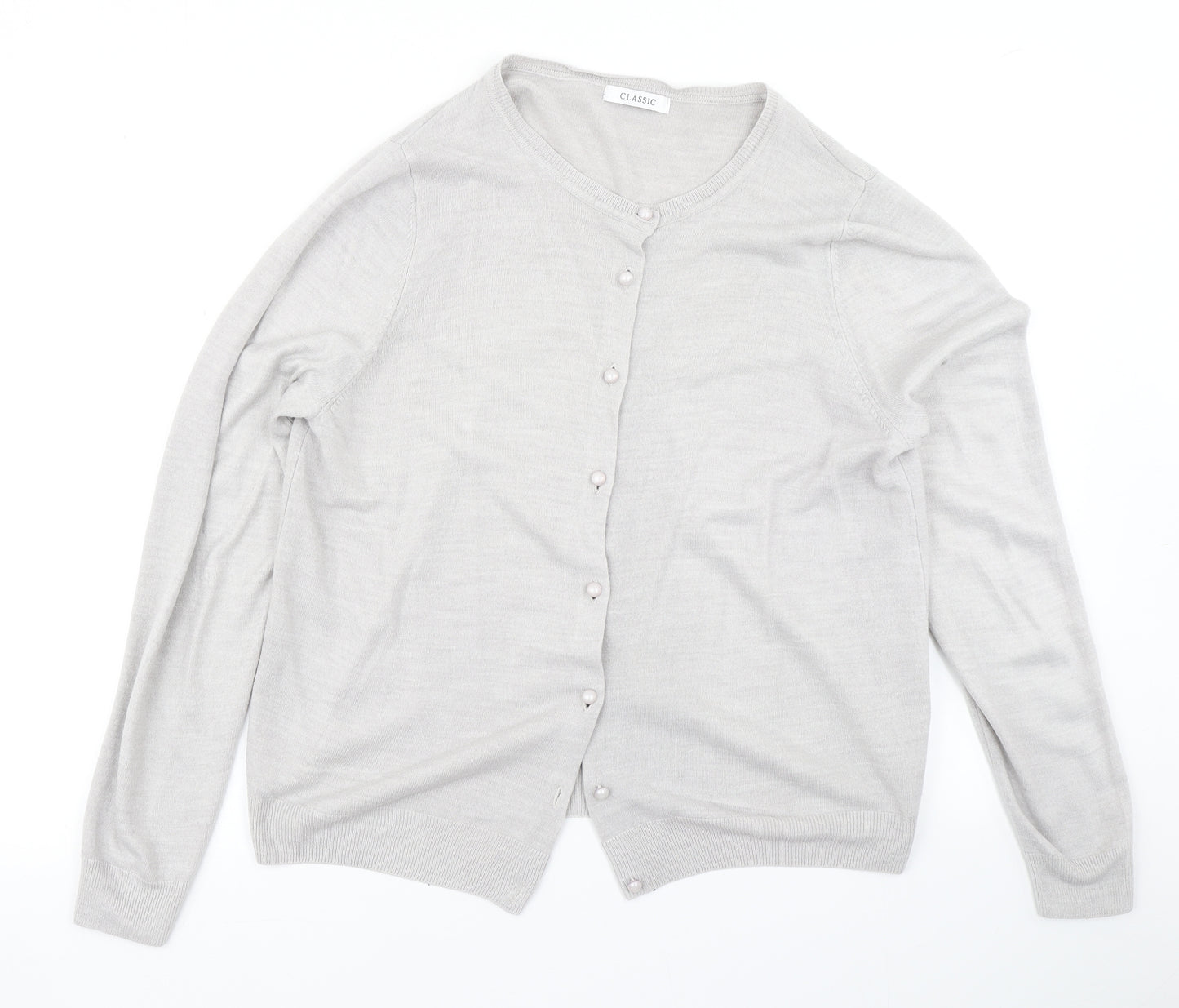 Classic Womens Grey  Knit Cardigan Jumper Size 18