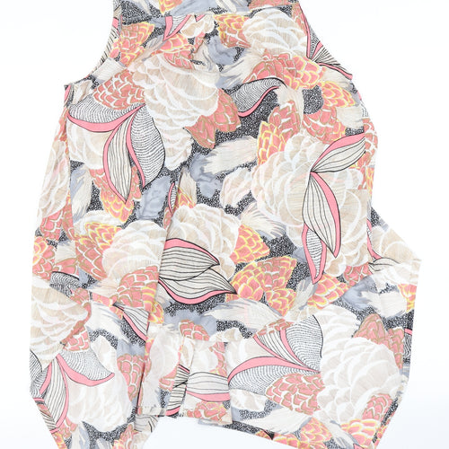 Tenki Womens Beige Floral  Basic Blouse Size S