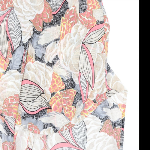 Tenki Womens Beige Floral  Basic Blouse Size S