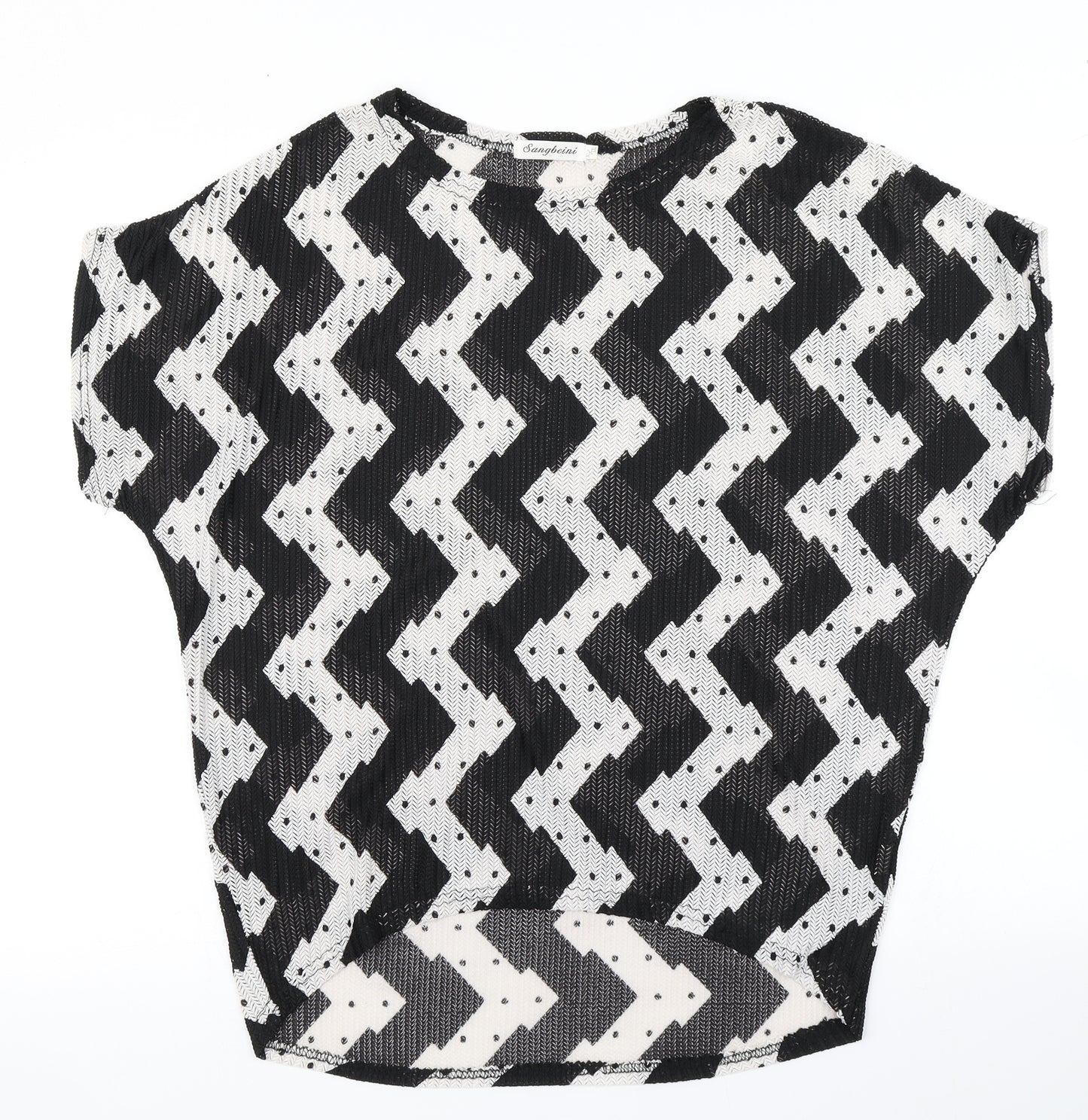 Sangbeini Womens Black Striped  Basic T-Shirt Size XL