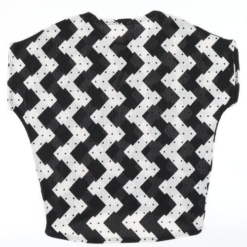Sangbeini Womens Black Striped  Basic T-Shirt Size XL