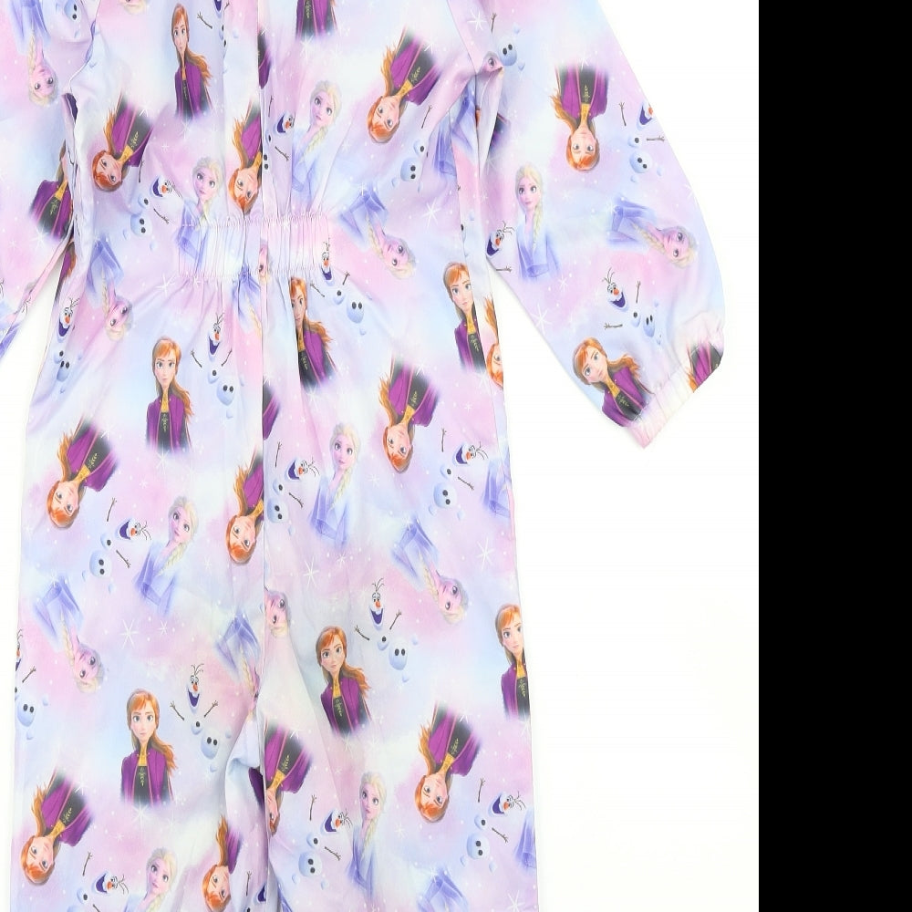 F&F Girls Purple Polka Dot  Rain Coat Snowsuit Size 4-5 Years  - Frozen