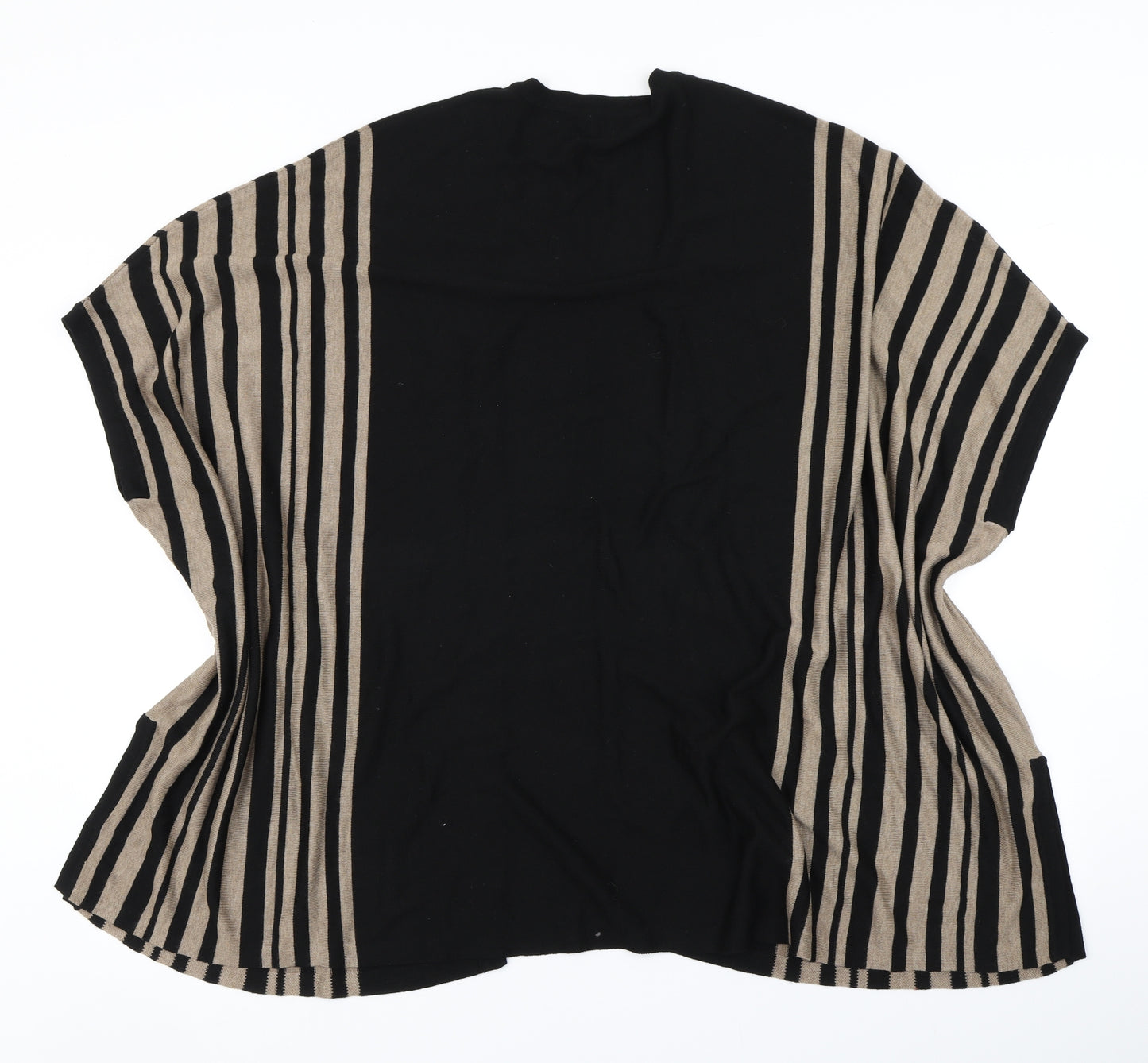 Papaya Womens Black Striped Knit Cardigan Jumper Size S