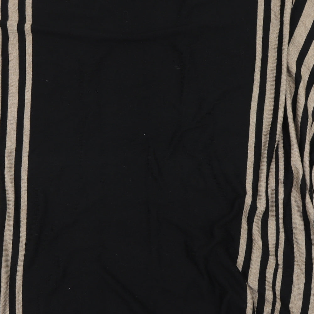 Papaya Womens Black Striped Knit Cardigan Jumper Size S