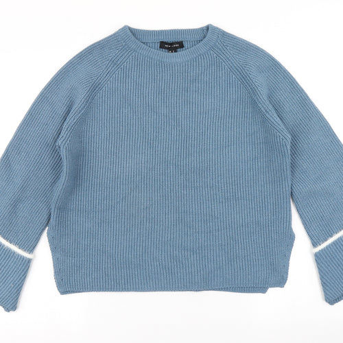 New Look Womens Blue  Knit Pullover Jumper Size S  - Flare sleeve