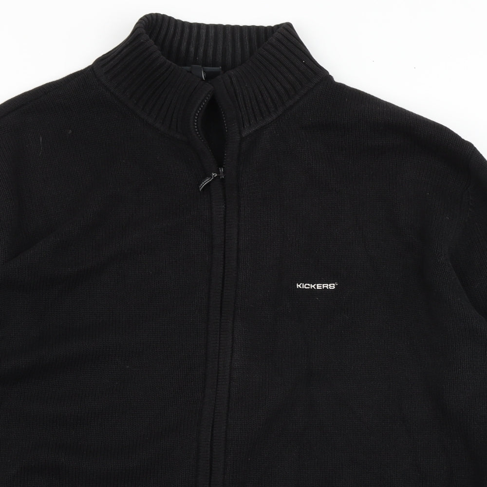 Kickers Mens Black  Knit Cardigan Jumper Size L