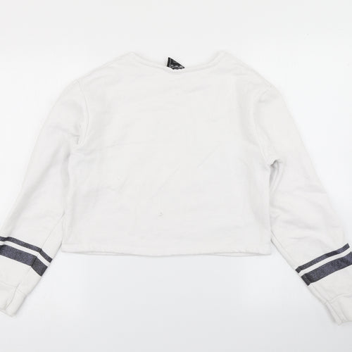Primark Girls White   Pullover Sweatshirt Size 13-14 Years  - Cropped