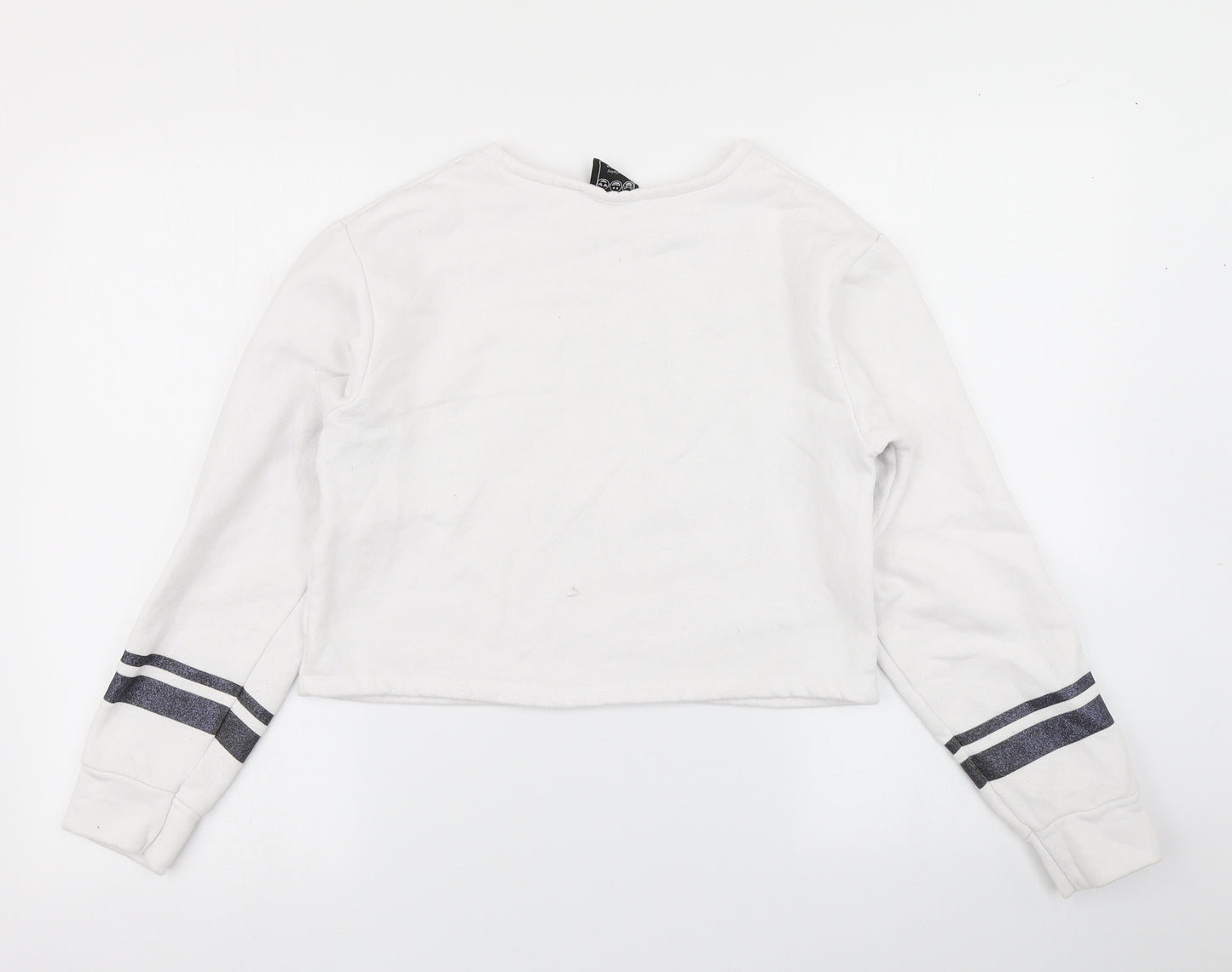 Primark Girls White   Pullover Sweatshirt Size 13-14 Years  - Cropped