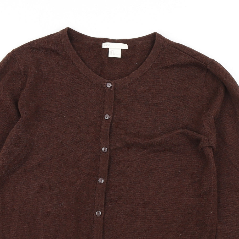 H&M Womens Brown  Knit Cardigan Jumper Size S