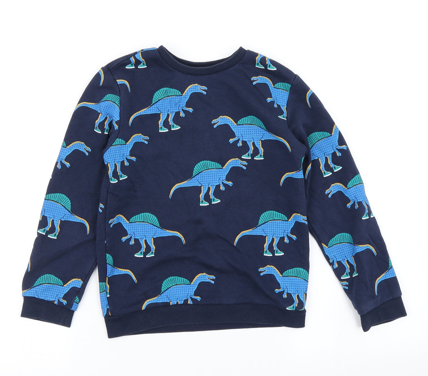M&S Boys Black   Pullover Sweatshirt Size 6-7 Years  - Dinosaur Print