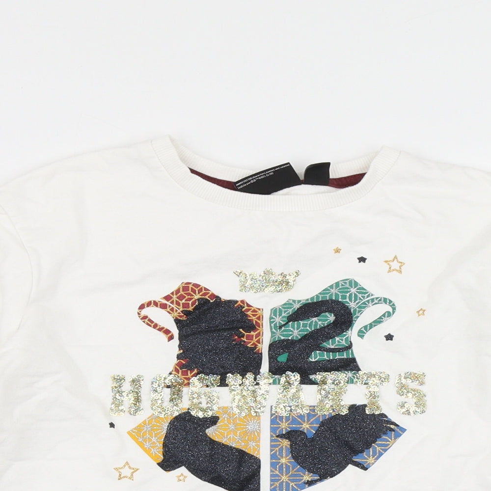 Primark Girls White   Pullover Sweatshirt Size 11-12 Years  - Harry Potter Hogwarts
