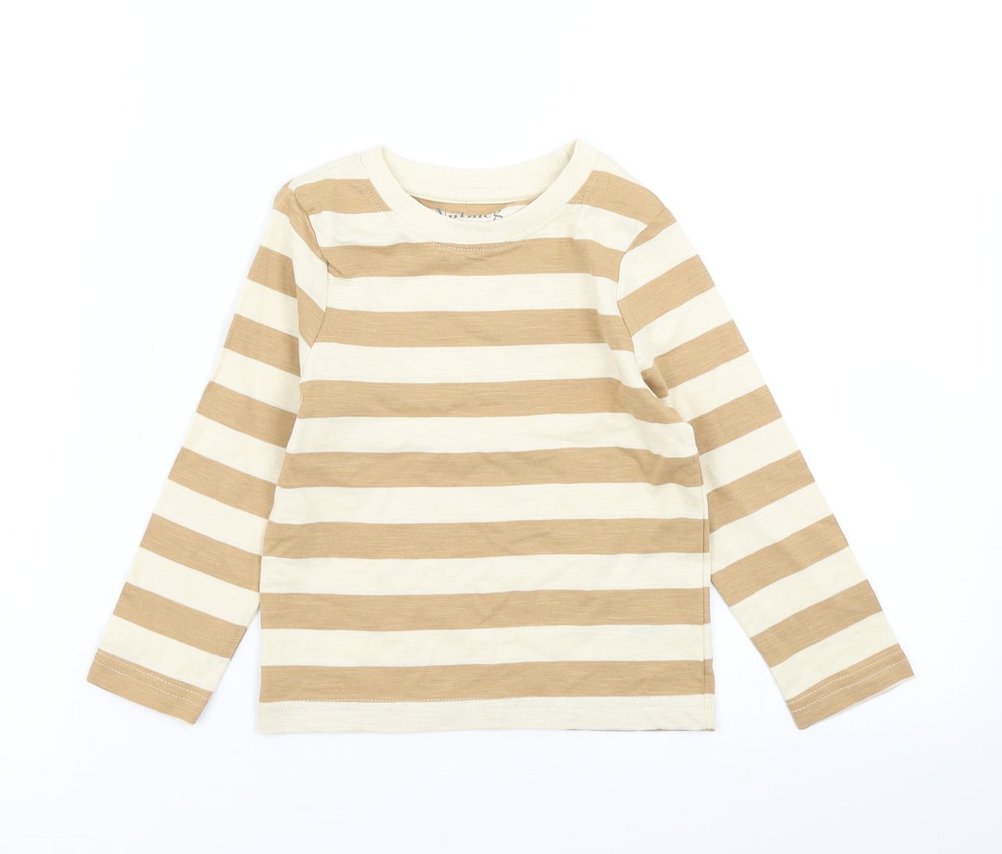 Nutmeg Boys Brown Striped  Basic T-Shirt Size 12-18 Months