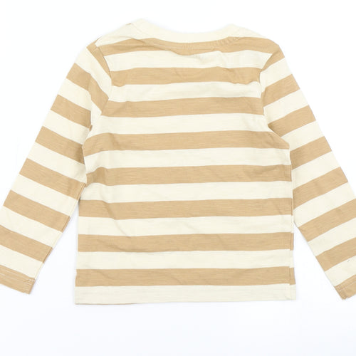 Nutmeg Boys Brown Striped  Basic T-Shirt Size 12-18 Months
