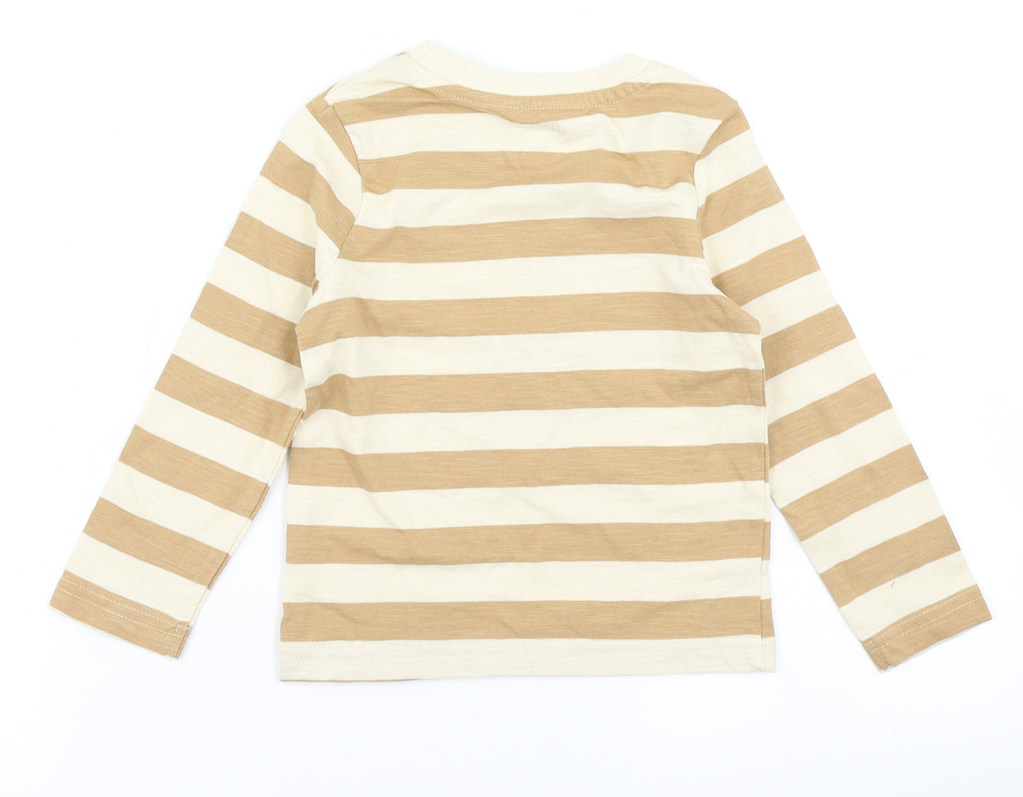 Nutmeg Boys Brown Striped  Basic T-Shirt Size 12-18 Months