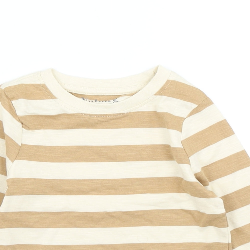 Nutmeg Boys Brown Striped  Basic T-Shirt Size 12-18 Months
