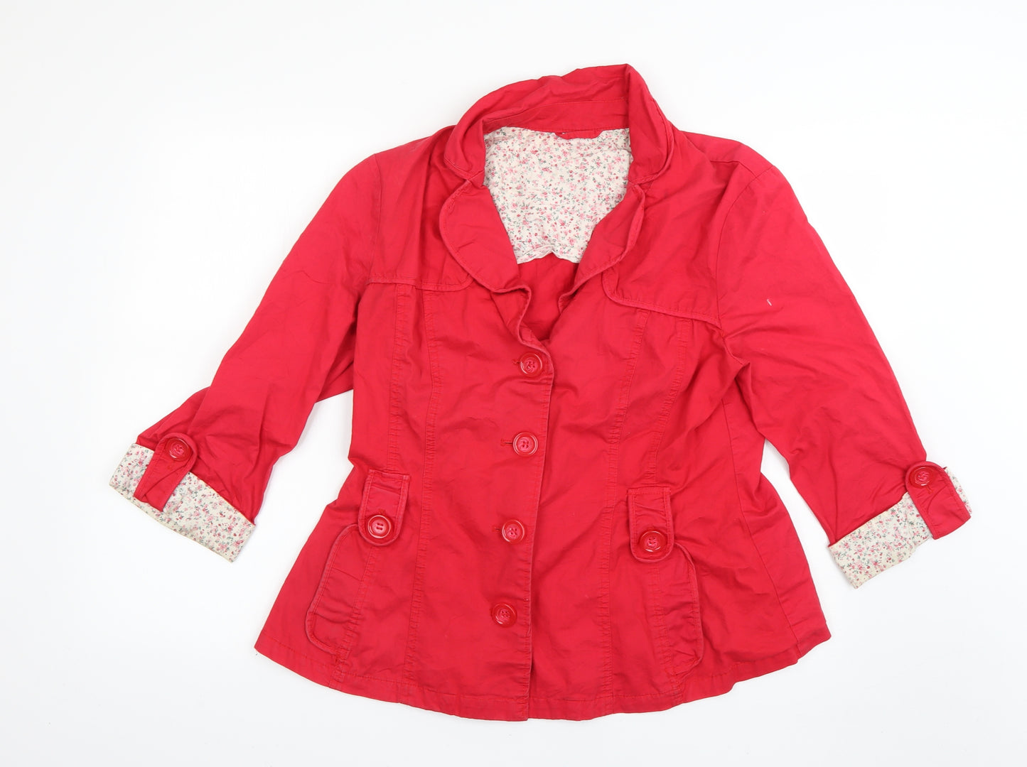F&F Womens Red   Overcoat Coat Size 16