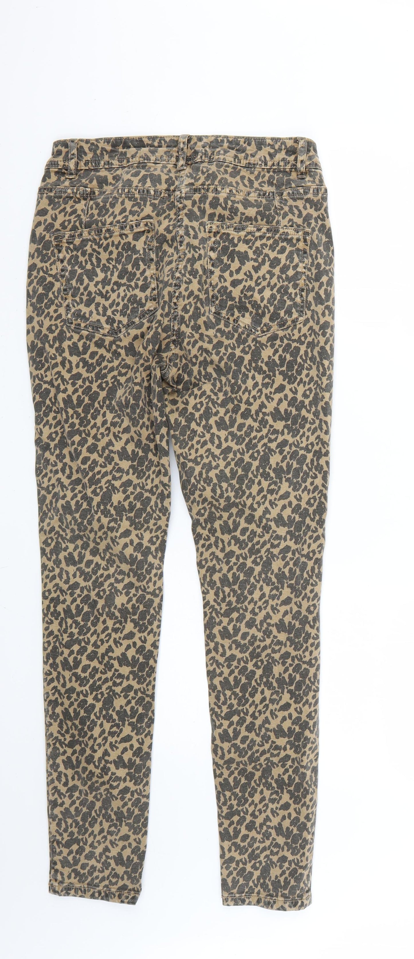 NEXT Womens Brown Animal Print  Skinny Jeans Size 10 L27 in