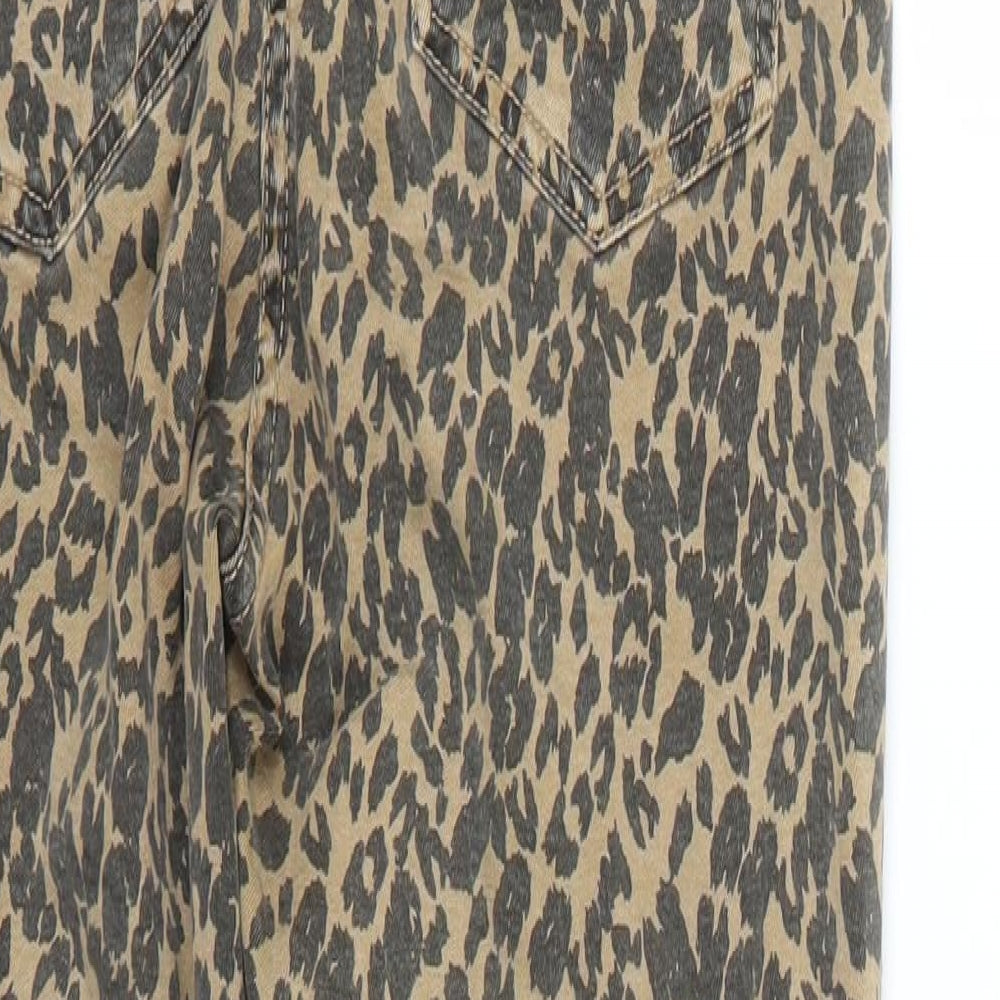 NEXT Womens Brown Animal Print  Skinny Jeans Size 10 L27 in