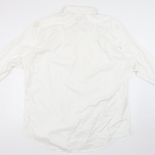 t m jewin Mens White    Dress Shirt Size 38