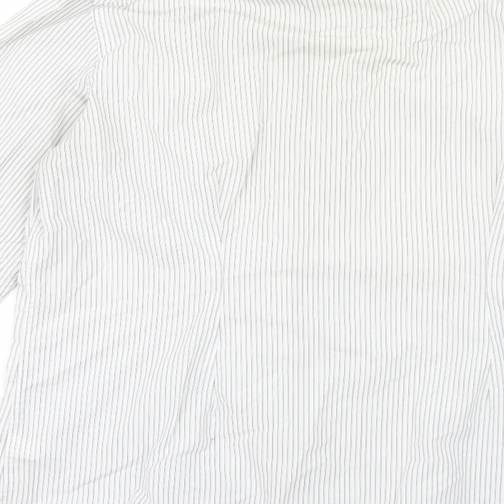 NEXT Mens White Striped   Dress Shirt Size 16
